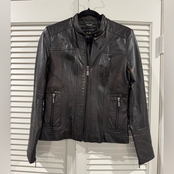 Bernardo Jackets & Blazers - Bernardo Sleek Black Leather Jacket for Women